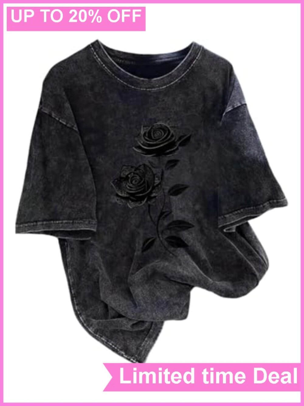 Oversized Washed Graphic Tee Drop Shoulder Crew Neck Unisex Short Sleeve Top